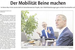 Der Mobilität Beine machen - Zeitungstext